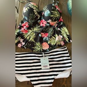 Cupshe NWT high waisted two piece swim suit size Medium